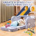 thumbnail image 2 of LinkRomat 2-in-1 Kids Couch, Glow in The Dark Toddler Sofa Bed, Foldable Baby Floor Bed and Convertible Kids Chair, Comfy Lounger for Playroom, Bedroom, and Travel, 2 of 7