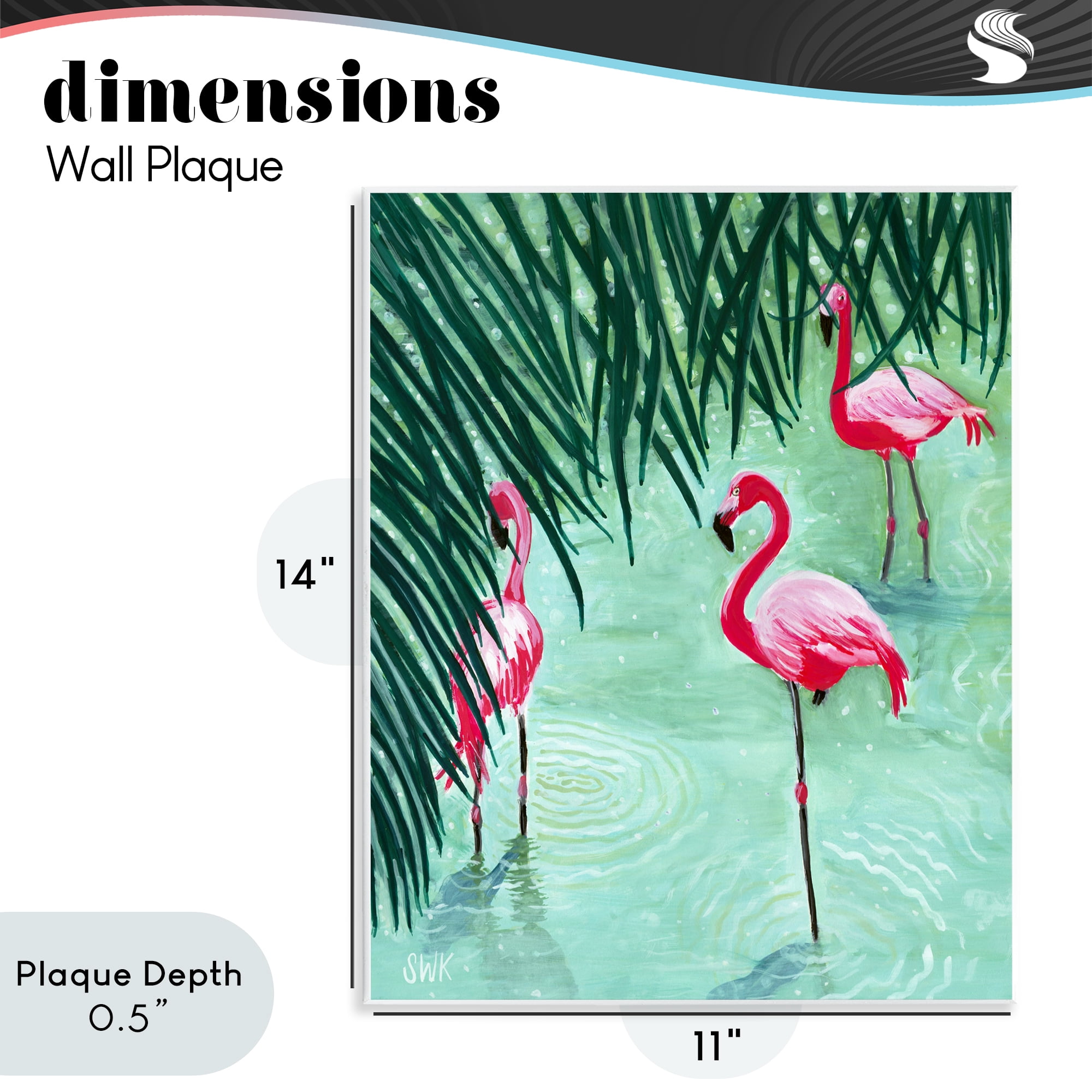 Stupell Industries Shallow Flamingo Pond Wall Plaque Art, design by Sarah Waldron Kimball