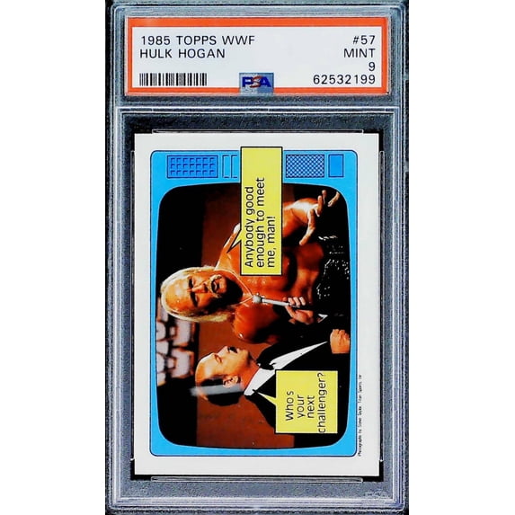 1985 Topps WWF Hulk Hogan The Superstars Speak #57 PSA 9 Mint Trading ...
