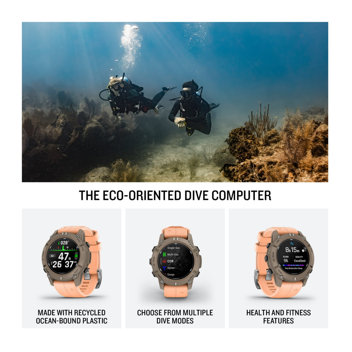 Garmin Descent G2 Dive 45mm GPS Smart Watch Paloma with Shell Pink Band