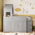 thumbnail image 3 of Harper & Bright Designs Twin House Loft Bed with Roof and Roll-Out Desk Desk, Wooden Twin Loft Bed Frame with Drawers and Cabinets for Boys Girls, Space Saving Loft Bed, Gray, 3 of 20