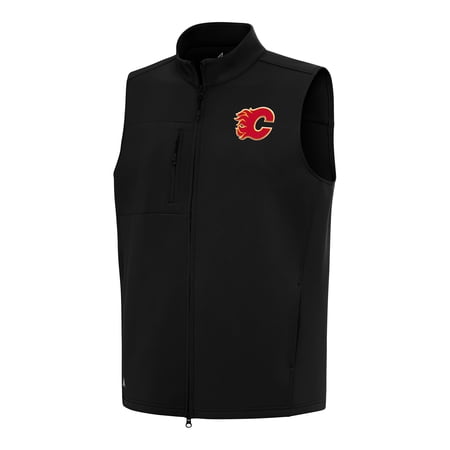 Men s Antigua Black Calgary Flames Demand Full-Zip Vest