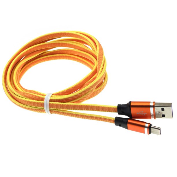 Orange 6ft USB Cable for Motorola One 5G Ace TypeC Charger Cord