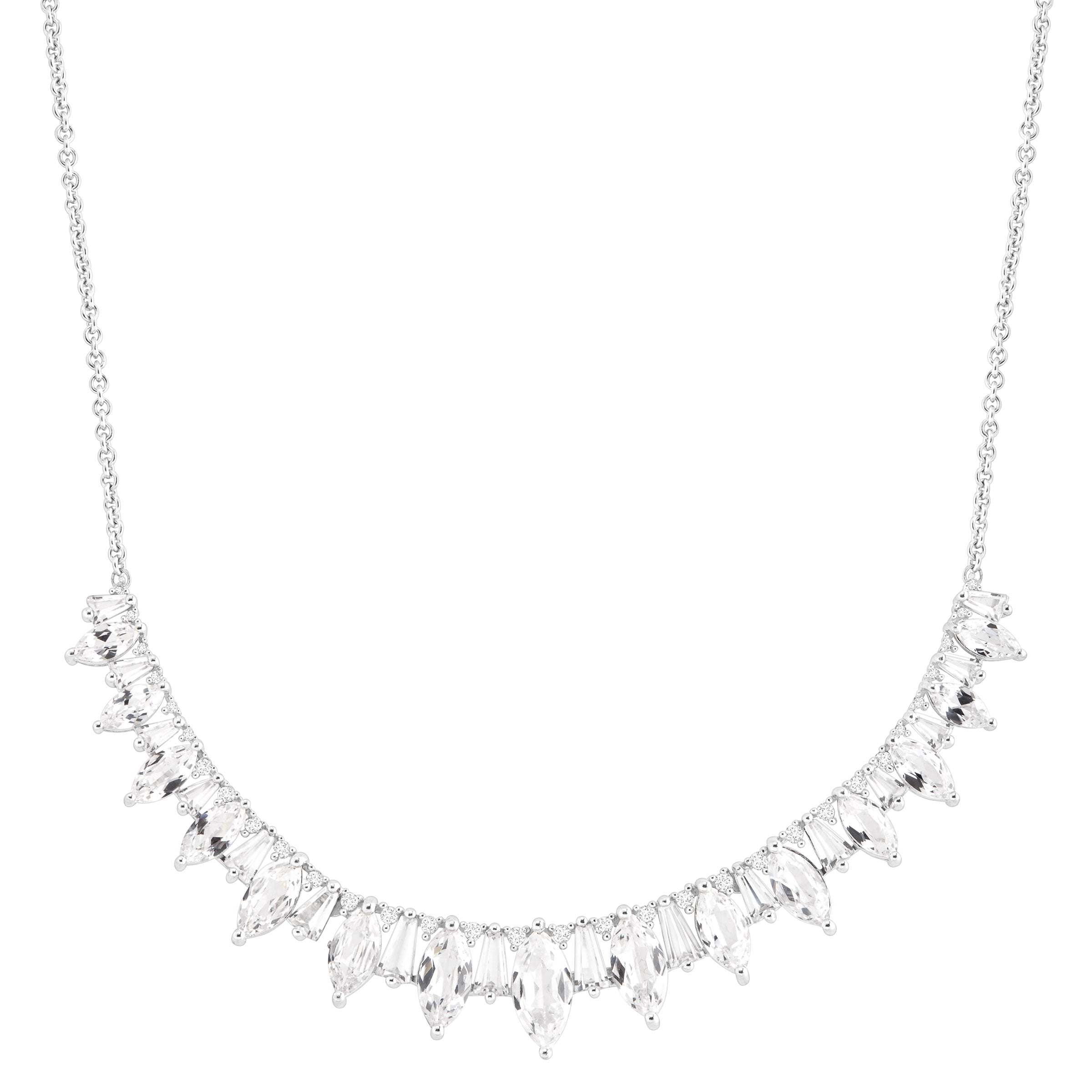 11 ct Created White Sapphire Garland Necklace in Sterling Silver by Richline Group