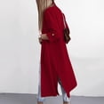 thumbnail image 6 of HAPIMO Women's Casual Turn Down Collar Midi Peacoat Trench Coats Long Sleeve Outwear Solid Color Overcoats Winter Outfits Open Front Cardigans Fall Fashion Red L, 6 of 9