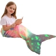 thumbnail image 1 of Manta de cola de sirena JM para niños brillante en la oscuridad 19' × 39', 1 of 5