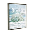 thumbnail image 3 of Stupell Industries Polar Bears Cuddling Snowy Scene Animals & Insects Painting Gray Floater Framed Art Print Wall Art, 3 of 6