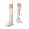 thumbnail image 5 of CAIXIA Girls Knee High Boots with Side Zipper Lace-up Sparkly Riding Shoes for Kids Party Christmas Holiday, 5 of 7