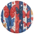 thumbnail image 3 of America Flag Butterfly Round Carpet Circle Rug Outdoor Patio Area Rug Washable Large Area Rugs Hallway Room Decor Fitness Mats, 3 of 8
