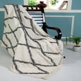 thumbnail image 3 of LR Home Black/White Shag Diamond Lightweight Throw Blanket, 50" x 60", 3 of 8