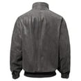 thumbnail image 2 of FLAVOR Men's Real Leather Bomber Casual Jacket (XX-Large, Gray), 2 of 6