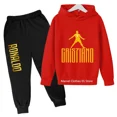 thumbnail image 5 of Conjunto de sudadera con capucha y pantalones de terciopelo para niños con estampado de Ronaldo, conjunto deportivo de 2 piezas para niños y niñas, 5 of 5