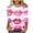 White, variant on 3/4 Sleeve Tops for Women Funny Lips Print Shirts Casual Crewneck Tunic Blouses Ladies Loose T-Shirts Valentines Day Tees Black,XXXL