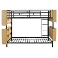 thumbnail image 5 of Harper & Bright Designs Full Over Full Size Metal Bunk Bed, Heavy-Duty Steel Bed Frame with Storage Shelf for Teens, Divided into 2 Separate Beds, Black, 5 of 16
