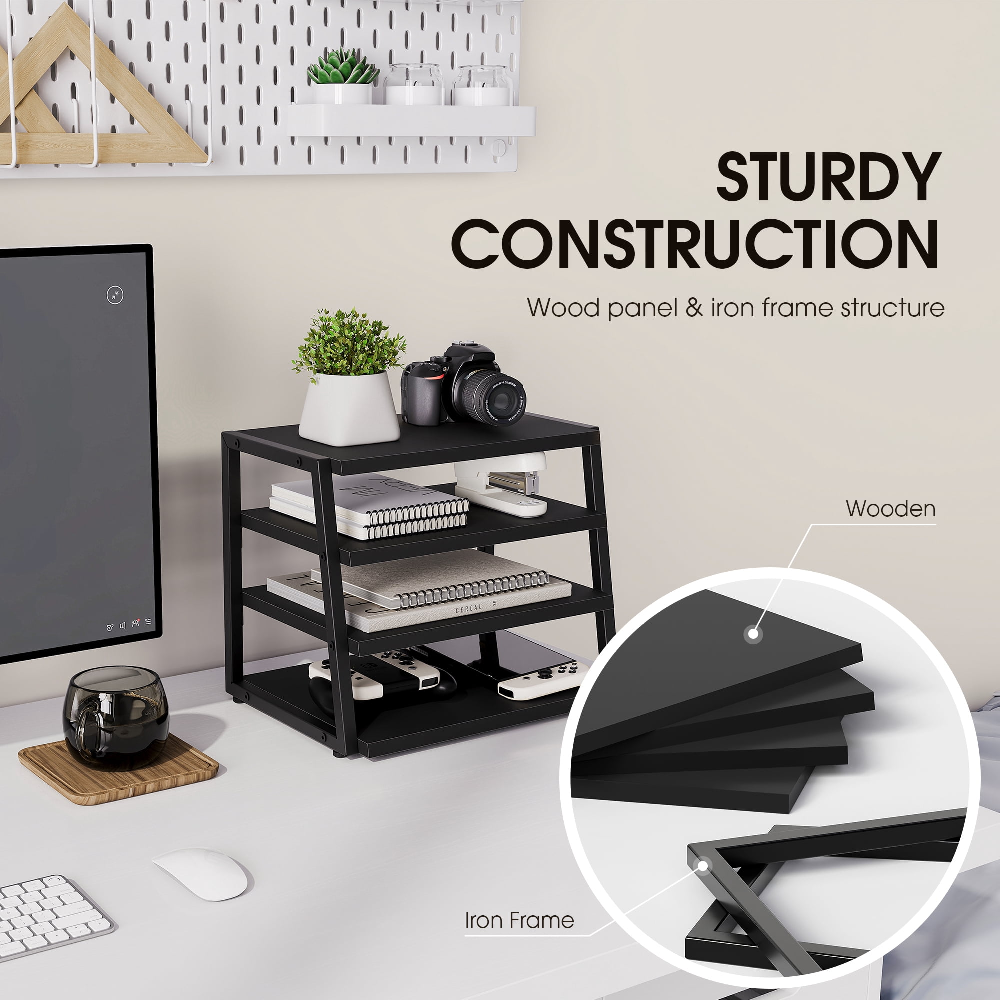 Fenge Desk Organizer, 4 Tier File Organizer for Desk