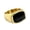 Black, variant on Women Stainless Steel Signet Rings Rectangular Shell Mother of Pearl Inlay Wedding Band Size 11