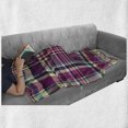 thumbnail image 6 of Checkered Soft Flannel Fleece Blanket, Vintage Scotland Pattern in Purple Tones Abstract Retro Traditional Tile, Cozy Plush for Indoor and Outdoor Use, 70" x 90", Cream Blue Purple, by Ambesonne, 6 of 6