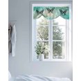 thumbnail image 4 of Abstract Art Tie Up Valances Curtain, Black White Butterfly Wings Turquoise Gradient Kitchen Valances for Windows Decor, Rod Pocket Short Curtains Set for Bedroom/Bathroom, 42"x18", 4 of 9