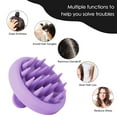 thumbnail image 3 of Cepillo de pelo masajeador de cuero cabelludo de silicona, depurador de cuero cabelludo de ducha con cerdas suaves, masajeador de cabello húmedo y seco Vhermosa, 3 of 5
