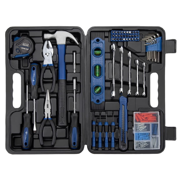 CARTMAN Ensemble de 152 Pcs d'Outils Manuels de Base pour la Maison, avec Étui de Rangement pour Boîte à Outils, Trousse d'Outils Polyvalente pour la Maison Incluant des Outils Essentiels pour Bureau, Collège, Repa