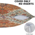 thumbnail image 6 of Burnt Orange Blue Boho Pillow Covers 18x18 Inch Set of 2, Vintage Ethnic Carpet Rust Floral Decorative Throw Pillow Cases Fall Outdoor Rustic Cushion Covers Home Decor for Living Room Sofa Couch Bed, 6 of 8