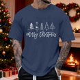 thumbnail image 2 of Men's Christmas Short Sleeve Tee Crewneck T Shirt Navy 3XL, 2 of 4