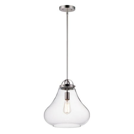 

14 in. Stella One-Light Single Pendant Ceiling Light Satin Nickel