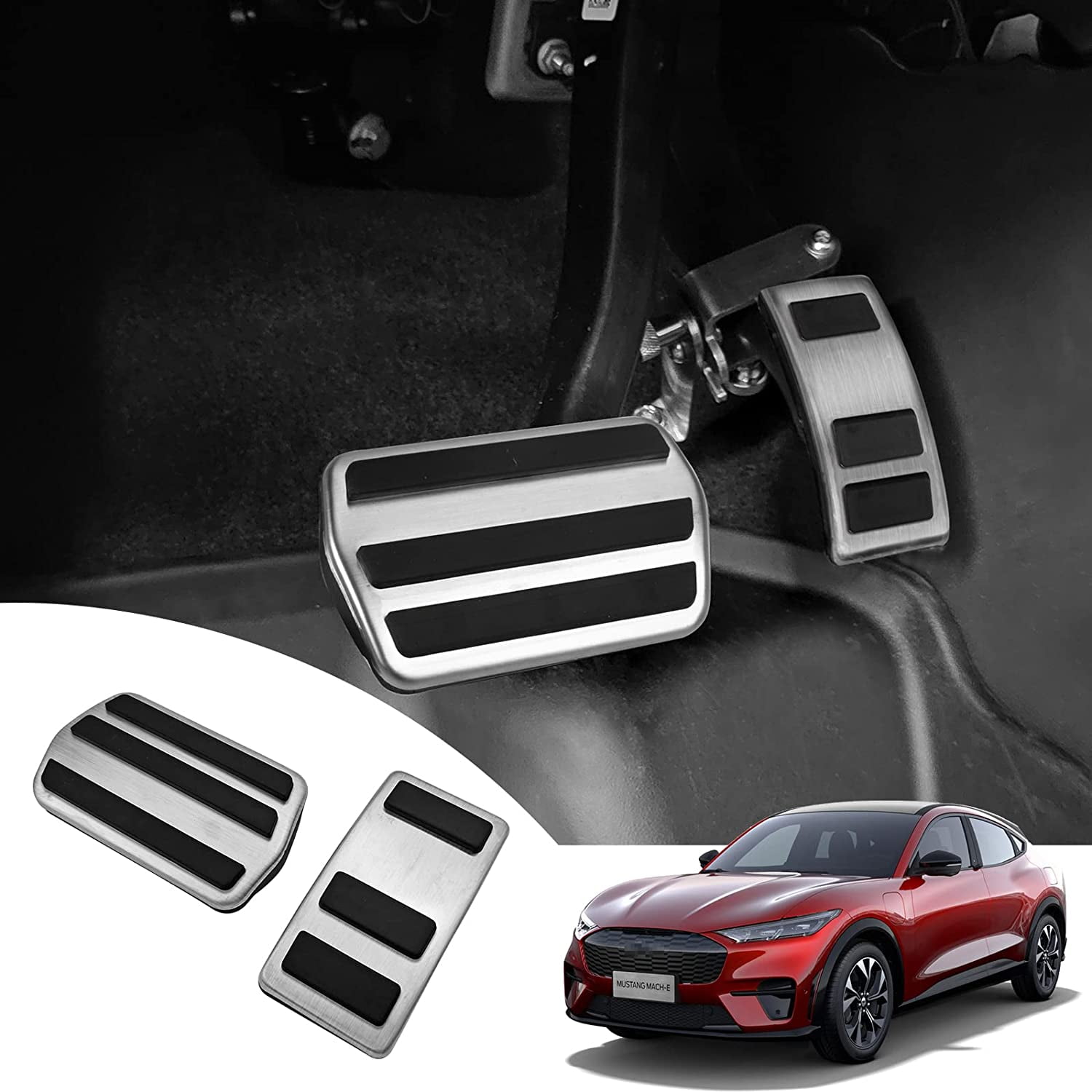 AOSK BestEvMod Foot Rest Dead Pedal Cover Compatible With Non-Slip Performance Foot Pedal Pad Covers Anti-Slip Accelerator Foot Pedals Car Replacement - View #4