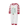 thumbnail image 3 of Elippeo Family Matching Christmas Pajamas, Letter Print Long-Sleeved Round Neck Tops + Stripe Pattern Trousers Sleepwear Outfits, 3 of 10