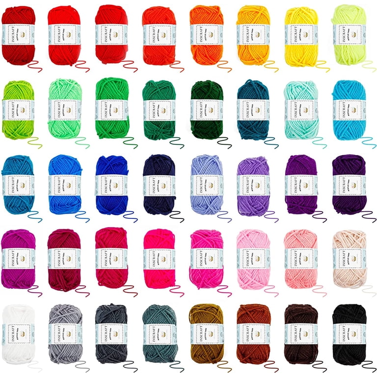 INSCRAFT, Crochet Kit, 113 Pieces with 40 Yarn Colors and