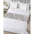 thumbnail image 5 of Bed Runner Scarf Twin Size, Grey Christmas Stain Bed Runners & Scarves for Foot of Beds, Snowman Xmas Balls Pine Needle Tree Decorative Bedding Runner Scarf for Hotel Home Bedroom, 5 of 6