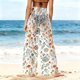 thumbnail image 4 of Pantalones de playa de gasa ligeros para mujer con protección solar, pantalones anchos de estilo bohemio estampados, blusa para mujer, 4 of 7
