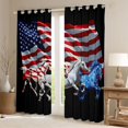 thumbnail image 2 of Manfei Galloping Horse Kitchen Curtains, Patriotic American Flag Black Out Curtains Pack of 2 (42x63 Each), Red White Blue, 2 of 6