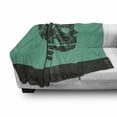 thumbnail image 3 of Skull Soft Flannel Fleece Blanket, Human Skeleton Theme Abstract Art Skull Design Illustration Artwork Print, Cozy Plush for Indoor and Outdoor Use, 60" x 80", Jade Green and Black, by Ambesonne, 3 of 6