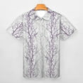 thumbnail image 3 of Purple Grey Leaves Men Zipper T-shirt Summer Casual Short Sleeve T-shirt Top, 3 of 7
