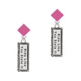 thumbnail image 1 of Ride Like You Stole It Hot Pink Crystal Diamond-Shape Earrings, 1 of 1