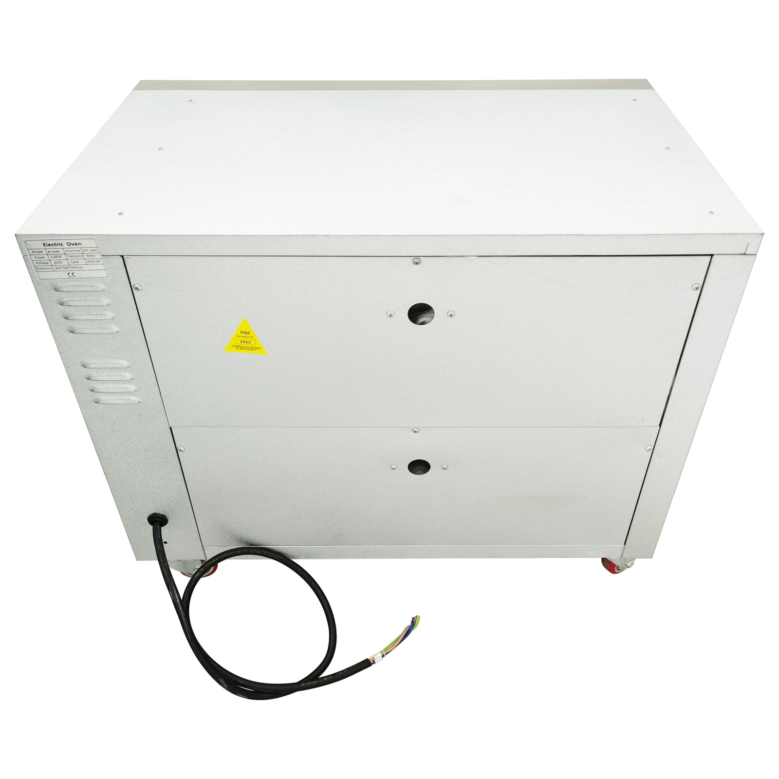 Commercial Double Deck Electric Pizza Oven with Wheels Dual Independent Temperature Control 220V 6.4 KW
