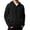 Black, variant on Hoodies for Men Long Raglan Sleeve Loose Plain Hooded Sweatshirt with Pockets Fall Winter Quarter Zip Pullover Tops
