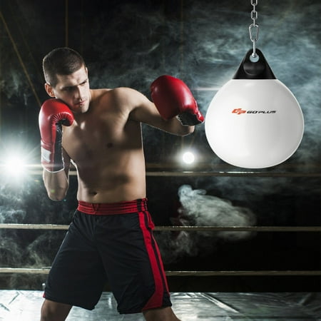 

18 Inch 110 Pound Heavy Punching Water Aqua Bag with Adjustable Metal Chain-White