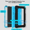 thumbnail image 2 of FIEWESEY for Amazon Fire HD 8 2022 Tablet Case,Shoulder Strap Soft Silicone&Hard Back Shockproof Kids Case for Amazon Fire HD 8/HD 8 Plus 2020/2022(10th/12th Gen)+Screen Protector(Black/Blue,2Pcs), 2 of 6