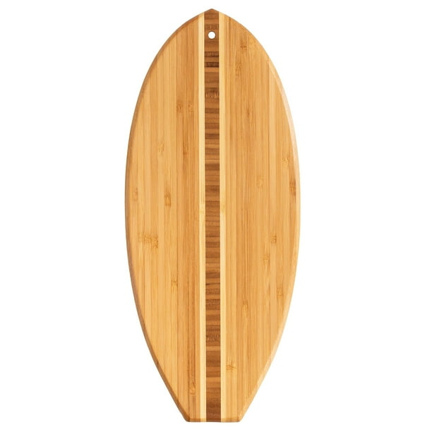 Totally Bamboo Lil' Surfer Surfboard Shaped Serving and Cutting Board