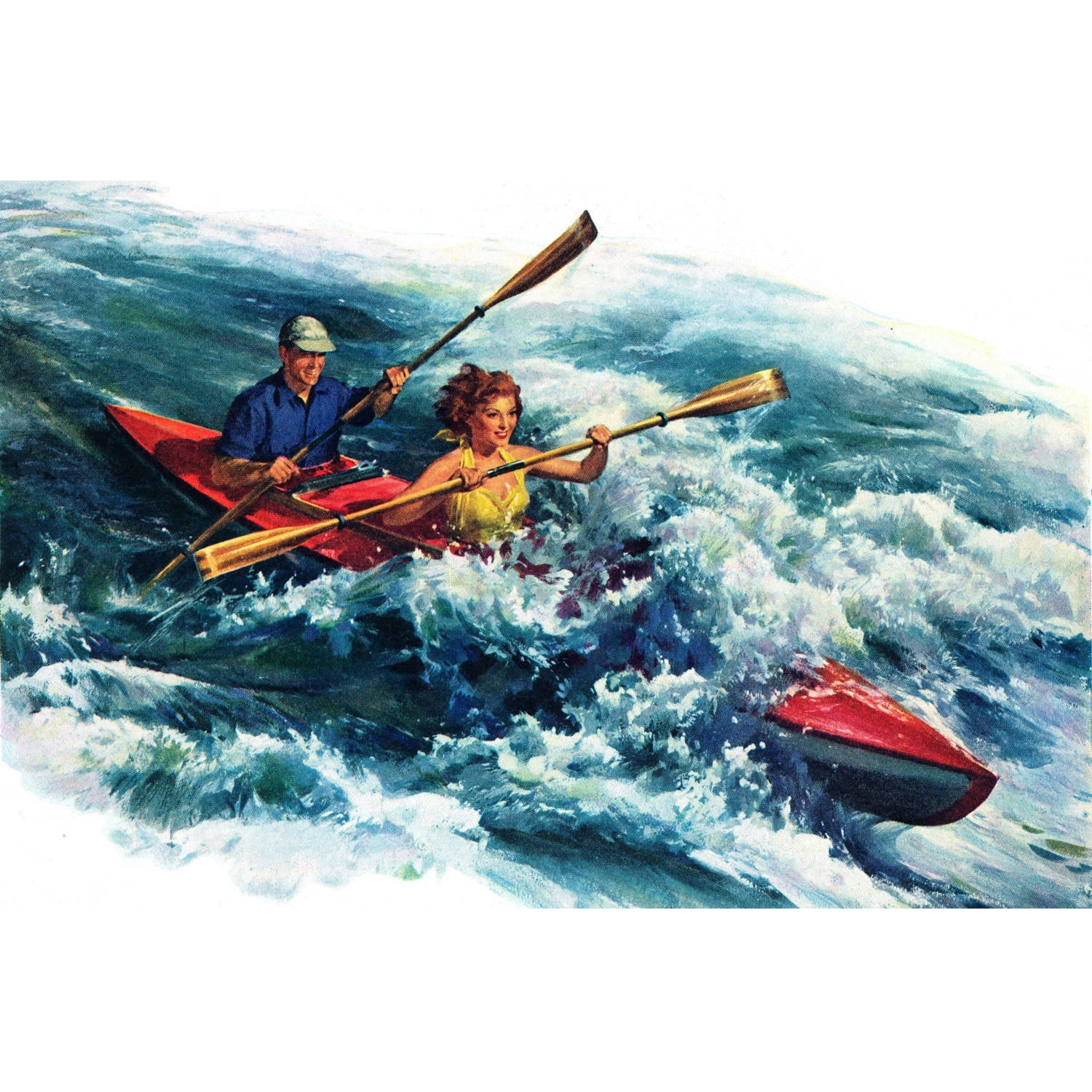 "Raging Rapids" Painting Print on Wrapped Canvas