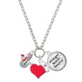 thumbnail image 1 of Delight Jewelry Silvertone Snowman with Red Scarf - Red Heart Nurse Strong Zoe Necklace, 1 of 4