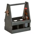 thumbnail image 2 of Creative Gifts International Black Wood 6 Bottle Caddy with Opener 11.25x9, 2 of 2
