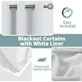 thumbnail image 6 of Blackout Curtains for Small Window 45 Inch Length 2 Panels, Thermal Insulated Short Bedroom Curtains Soundproof Room Darkening Window Curtain Drapes, Each Curtains 42 Inch Wide, Greyish White, 6 of 15