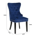 thumbnail image 3 of Erica 2 Piece Wood Legs Dinning Chair Finish with Velvet Fabric in Navy, 3 of 5