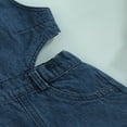 thumbnail image 4 of Barboteuse en Denim pour Filles, Combinaison Sans Manches, Salopette Ajourée, 4 of 6