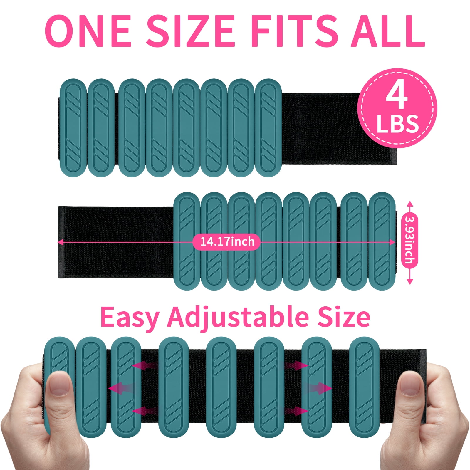 LTECARP Adjustable Ankle & Wrist Weights for Women & Men, 1/2/4 lbs Silicone Design with Comfort Fit - Arm/Leg Workout Weights for Gym, Pilates, Yoga, Walking, Barre, Dance