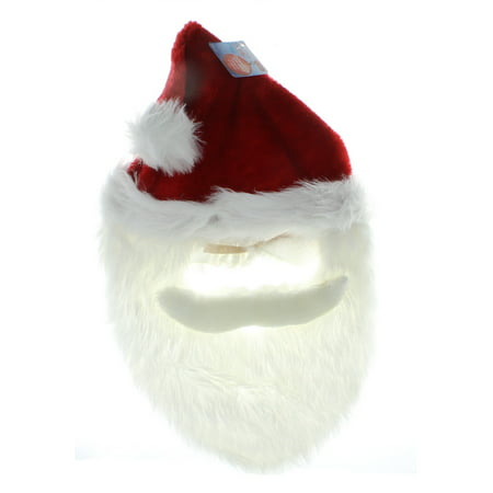 Santa Mask With Beard Christmas Holiday Dress Up Saint Nick X-Mas Costume Outfit