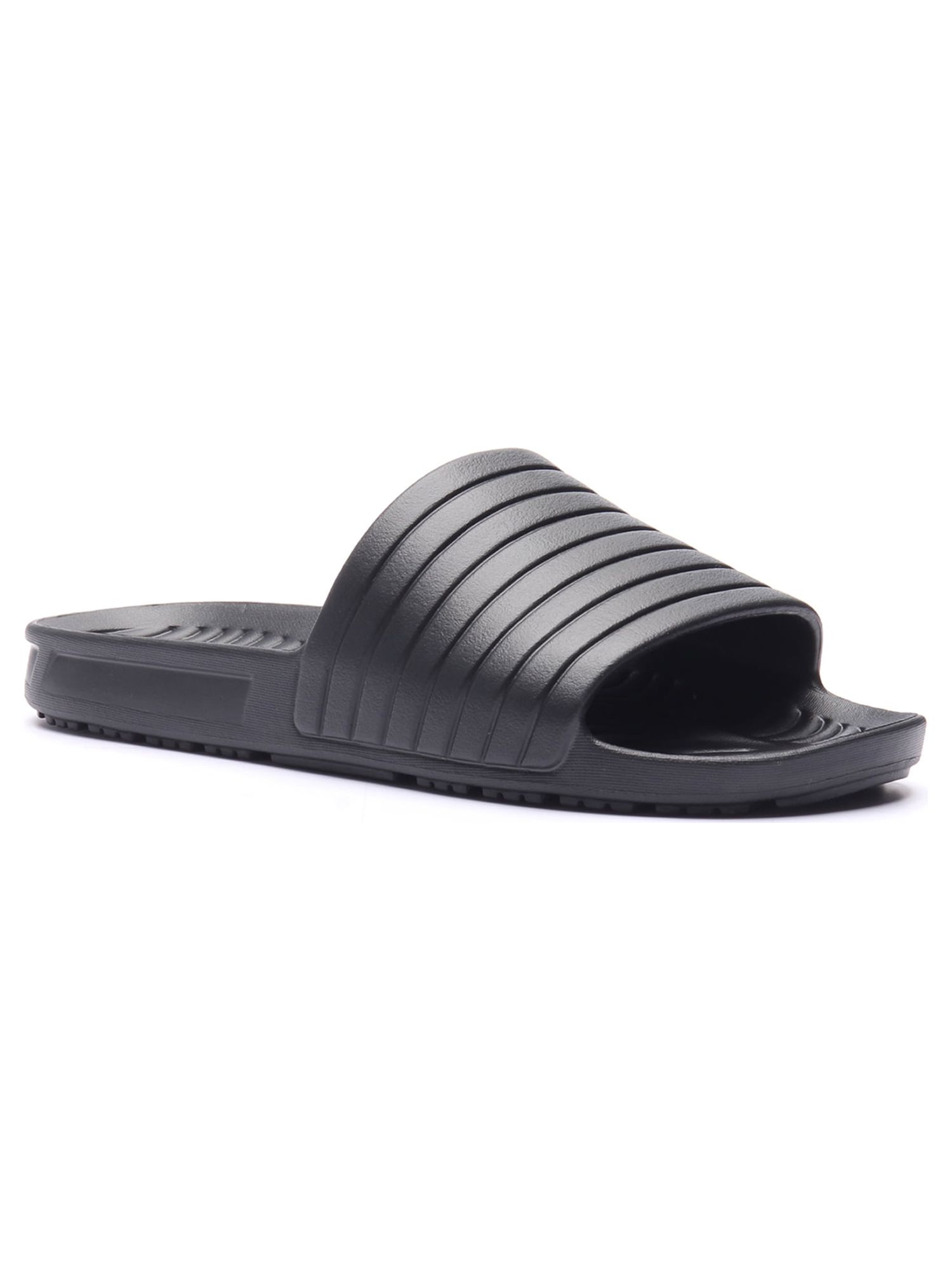 CLUBROOM Mens Black Padded Riley Round Toe Slip On Flip Flop  display picture 3